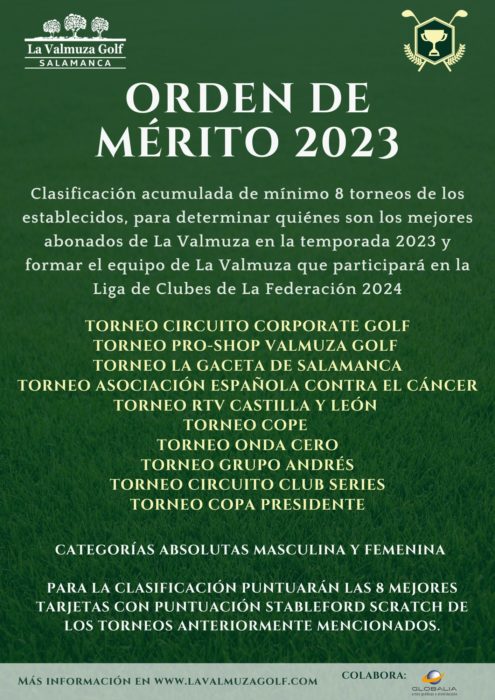 Orden de mérito La Valmuza Golf 2023